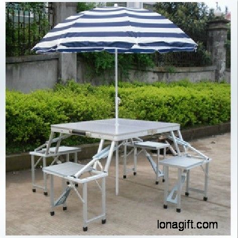 户外用品铝合金折叠桌椅伞