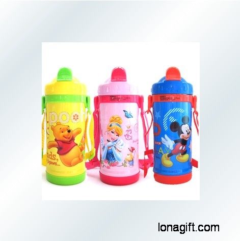 迪士尼吸管儿童保温背带水壶