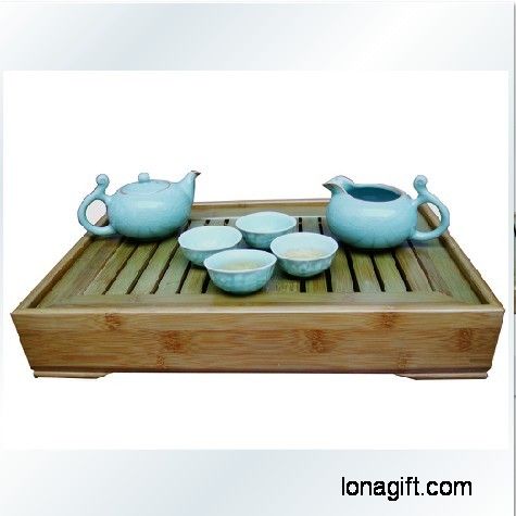 储水式竹茶盘陶瓷套装