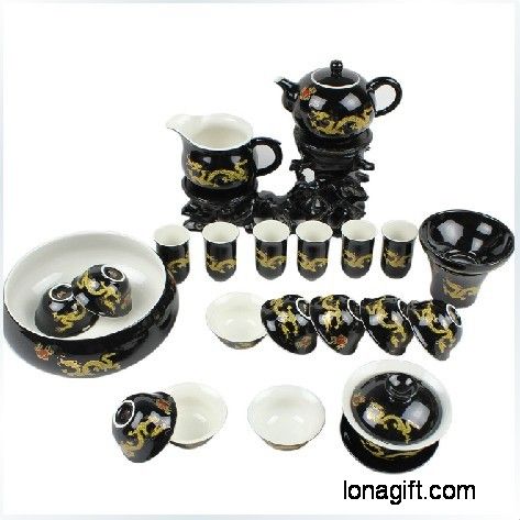 富贵黑金龙陶瓷茶具