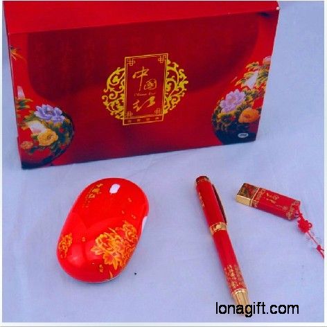 中国红三件套礼盒套装